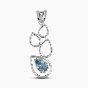 925 Sterling Silver Blue Topaz Pendants