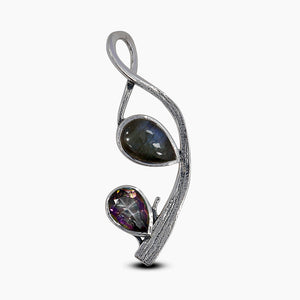 Rainbow Moonstone Silver Pendants