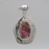 Watermelon Tourmaline Silver Pendants