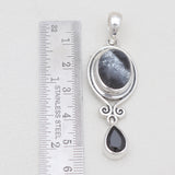 Dendritic Opal Silver Drop Pendants