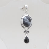 Dendritic Opal Silver Drop Pendants