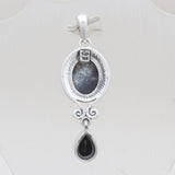 Dendritic Opal Silver Drop Pendants