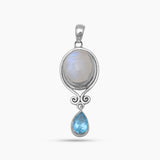 Dendritic Opal Silver Drop Pendants