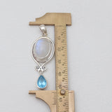 Dendritic Opal Silver Drop Pendants