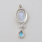 Dendritic Opal Silver Drop Pendants