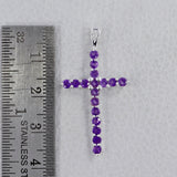 Amethyst Holy Cross Silver Pendants