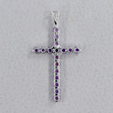 Amethyst Holy Cross Silver Pendants