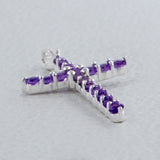 Amethyst Holy Cross Silver Pendants