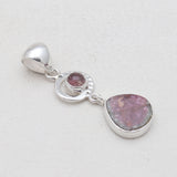 Watermelon Tourmaline Silver Pendants