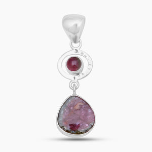 Watermelon Tourmaline Silver Pendants