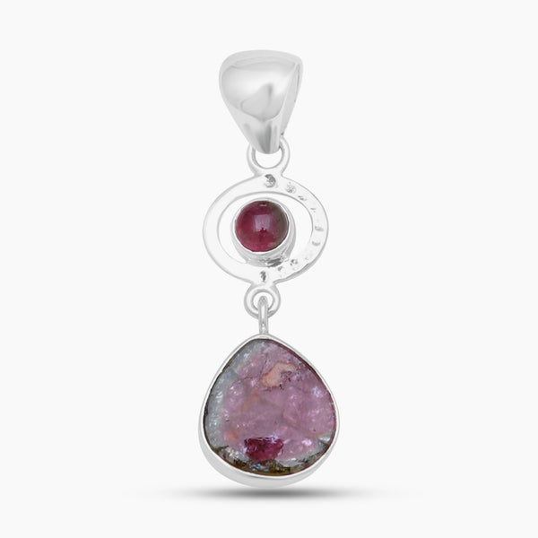 Watermelon Tourmaline Silver Pendants