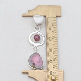 Watermelon Tourmaline Silver Pendants