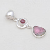 Watermelon Tourmaline Silver Pendants