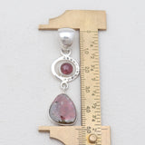 Watermelon Tourmaline Silver Pendants