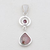 Watermelon Tourmaline Silver Pendants