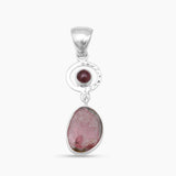 Watermelon Tourmaline Silver Pendants