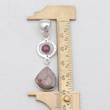 Watermelon Tourmaline Silver Pendants