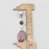 Watermelon Tourmaline Silver Pendants
