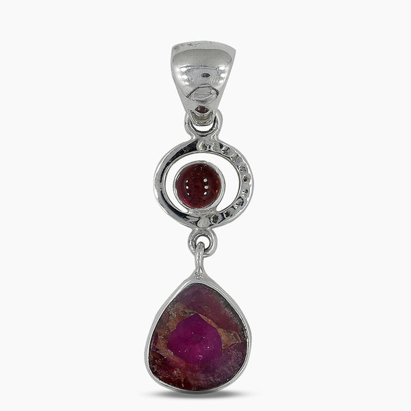 Watermelon Tourmaline Silver Pendants