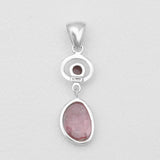 Watermelon Tourmaline Silver Pendants