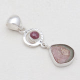 Watermelon Tourmaline Silver Pendants