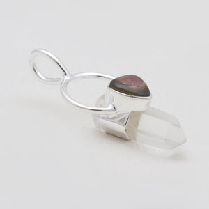 Watermelon Tourmaline & Crystal Point Pendants