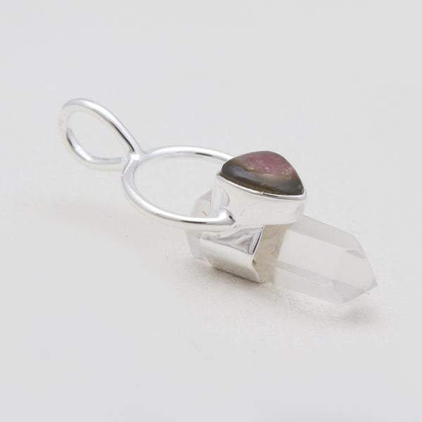 Watermelon Tourmaline & Crystal Point Pendants