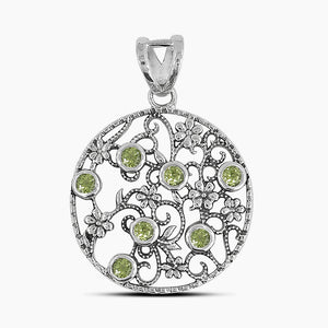 925 Sterling Silver Peridot Pendant