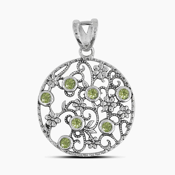 925 Sterling Silver Peridot Pendant