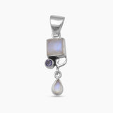 Rainbow Moonstone Silver Pendants