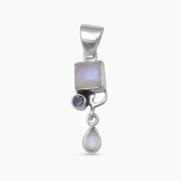 Rainbow Moonstone Silver Pendants