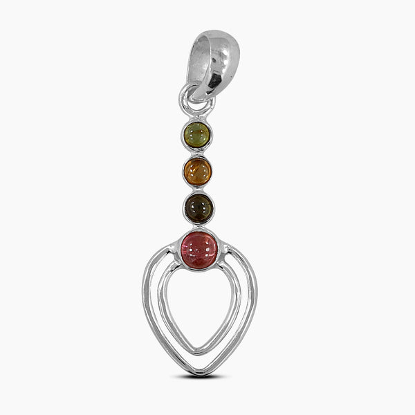 Multi Tourmaline Silver Pendants