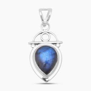 925 Sterling Silver Labradorite Teardrop Pendants