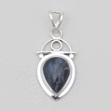 Pietersite Jasper Silver Teardrop Pendants