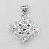 Multicolor Tourmaline Silver Pendants
