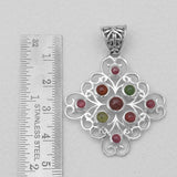 Multicolor Tourmaline Silver Pendants