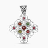 Multicolor Tourmaline Silver Pendants