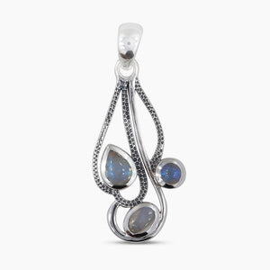 Rainbow Moonstone Silver Pendants