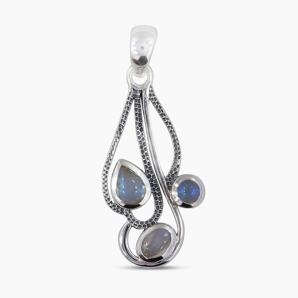 Rainbow Moonstone Silver Pendants