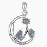 925 Silver Rainbow Moonstone Pendants