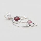 Hessonite & Tourmaline Silver Pendants