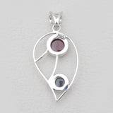Hessonite & Tourmaline Silver Pendants