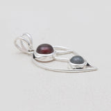 Hessonite & Tourmaline Silver Pendants