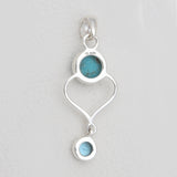 Mexican Turquoise & Topaz Silver Pendants