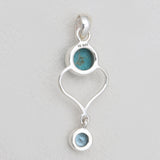 Mexican Turquoise & Topaz Silver Pendants