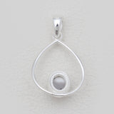 Dendritic Opal Silver Drop Pendants