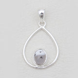 Dendritic Opal Silver Drop Pendants