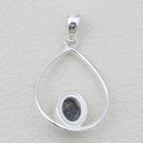 Dendritic Opal Silver Drop Pendants