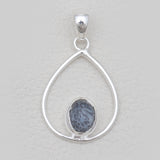 Dendritic Opal Silver Drop Pendants