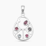 925 Sterling Silver Multi Tourmaline Pendants
